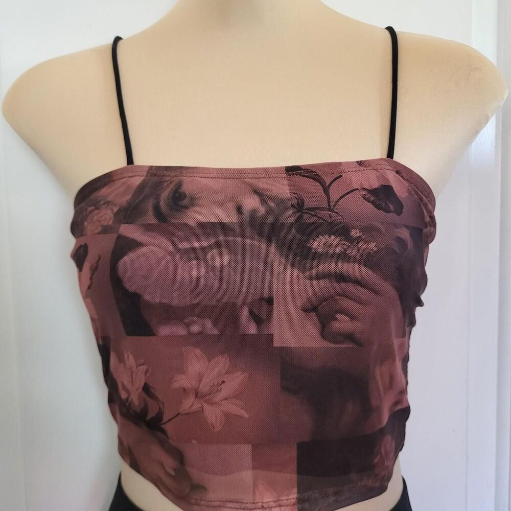 Shein Women's Black and Brown Crop-top